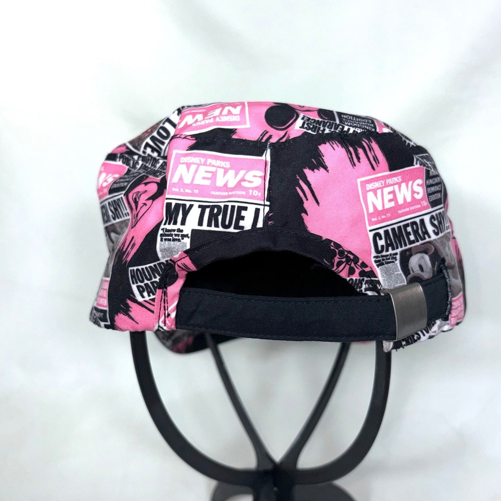 Disney Parks Mickey Minnie Mouse Newspaper Print Baseball Cap Adult Adjustable - Picture 6 of 14